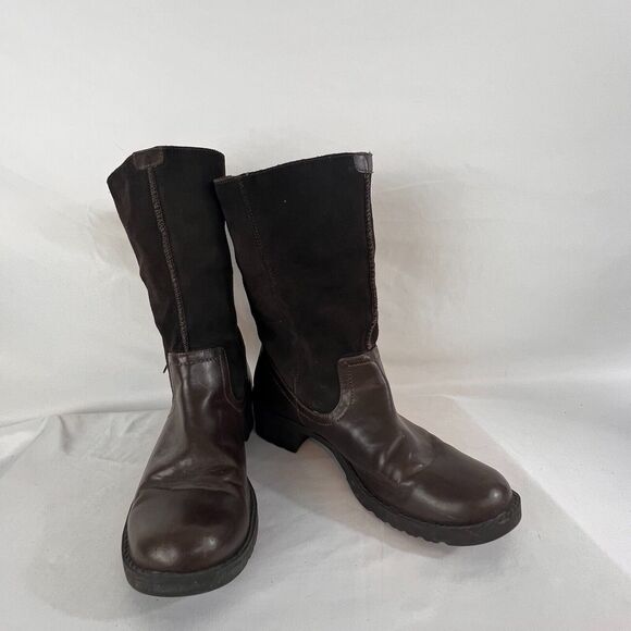 Sonoma Womens Pull on Mid Calf Boots Size 9 Leather Winter Casual Classic Simple - Picture 1 of 11